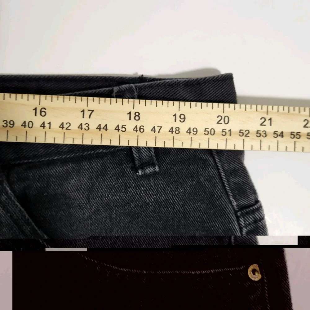 Route 66 Relaxed Fit Black Denim Jeans Mens Size 42 Dark Wash Wide Leg Jorts Y2K